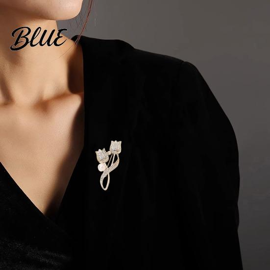 Decorative Collar Pin Women Alloy Brooch Pin Tulip Shape Lapel