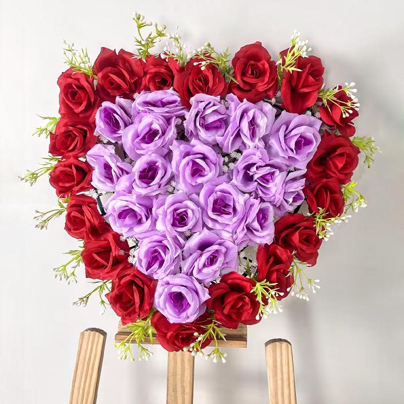Cross Simulation Rose Heart Wall Decoration for Weddings - Hanging Décor for Home, Wedding Rooms, Cars, and More