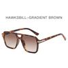  Vintage Double Bridges Square Sunglasses Men Gradient Lens Eyewear Shades Women Trending Sun Glasses UV400