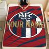 1PC Bologna Fc Custom Name Patterned Flannel Blanket Suitable For All Seasons For Home Decor Warmth And Comfort Gifts Holiday Present