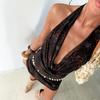 European & American Sexy Animal Print Halter Neck Bodycon Dress