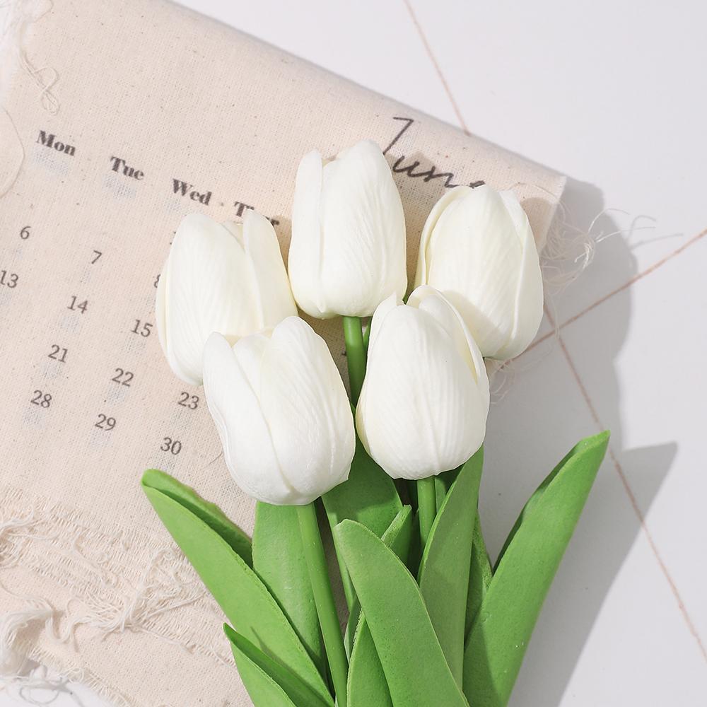 3/5Pcs Tulip Artificial Flowers Bouquet 33CM Fake Flowers for Home Decor Garden Wedding Marriage Decoration Flower Arrangement