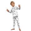 Hand-painted Parent-child Outfit- Print Round Neck Parent-child Long Sleeve Long Pants Home Clothes Suit