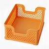 Orange Openwork Basket Organizer, Stackable for a Shelf In a Cabinet