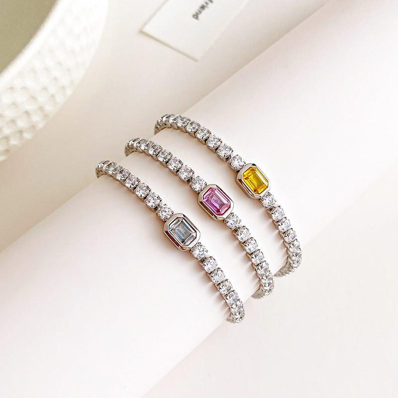Nový módní minimalistický náramek z titanové oceli s diamanty