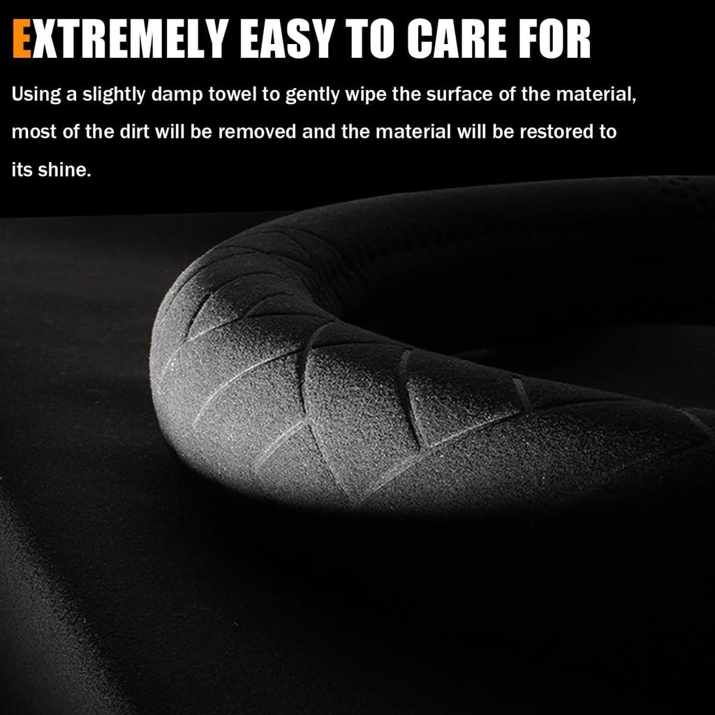 Car Suede Steering Wheel Cover, Non-Slip Protector for Auto Steering Wheel with Grid of The Correction Marker, Breathable Universal Automotive