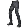 Mens Motorcycle Riding Pants With Protective Padding Reinforced Seams Multi-Pocket Tactical Design Stretchable Coated Fabric Fall
