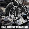 Air Cleaning Tool Set with Coiled Hose, 8 mm Air Line, Handheld Nozzle, Coupler and T Adapter for Garage Dust Removal and Vehicle Care