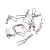 10Pcs Rolling Barrel Swivel With Snap Fishhook Lure Connector Fishing Tackle