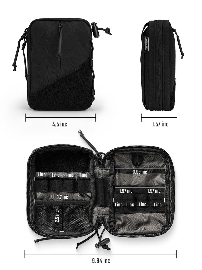 TACTICAL GEEK Block E EDC Compact Waist Pocket EDC Pouch Organizer for Multipurpose Molle Tool Small Pocket Organizer with DIY Patch Daily Utility