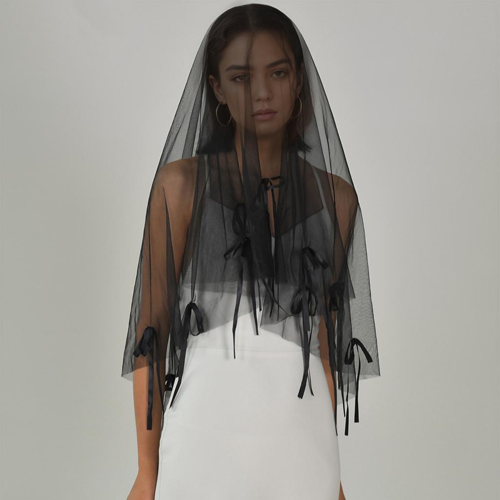 Elegant Wedding Ceremony Bridal Veil Single Layered Bowknot Wedding Veil Engagement Event Veil Bride Veil Headpiece