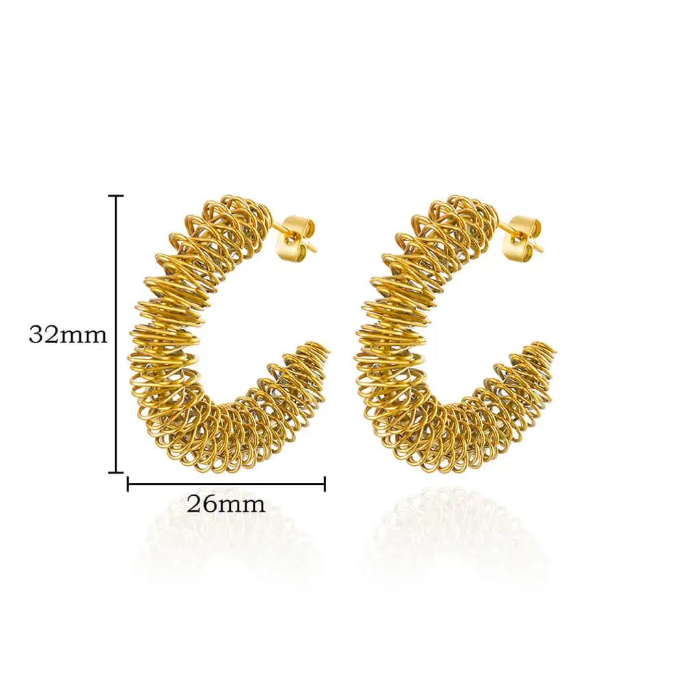 New In Irregular Vintage Coil Earrings For Women Stainless Steel Earrings Trending Piercing Luxury Jewelry Christmas Gift