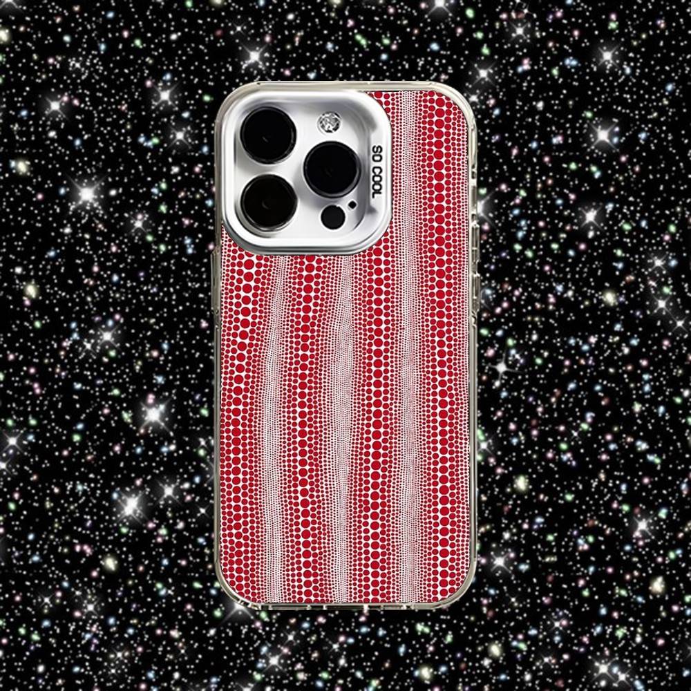 Y-yayoi K-Kusama Art Phone Case For iPhone 16,15,14,13,12,11,Pro,XS,Max,Plus,Mini,SE White Candy Matte Shockproof Cover