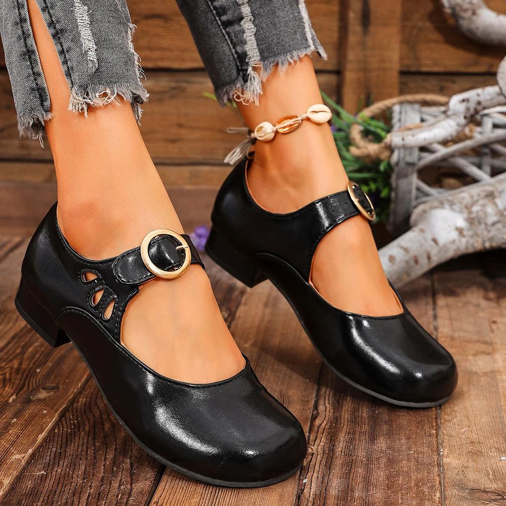 Fashion 2024 New Women Trend Elegant Comfortable Flat Sneakers 2024 Autumn New Outdoor Retro Square Head Shallow Shoes Zapatos De Mujer
