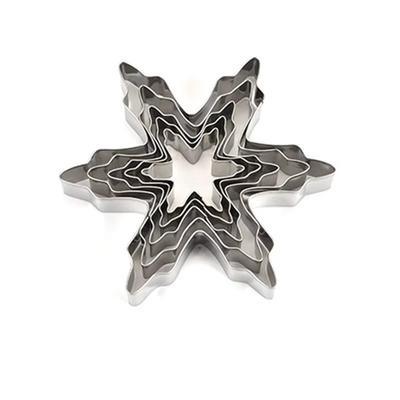 Christmas Snowflake Cookie Mold Stainless Steel Kitchen Baking Tool Gingerbread Man Tree Heart Chocolate Candy Mold 5pc/set