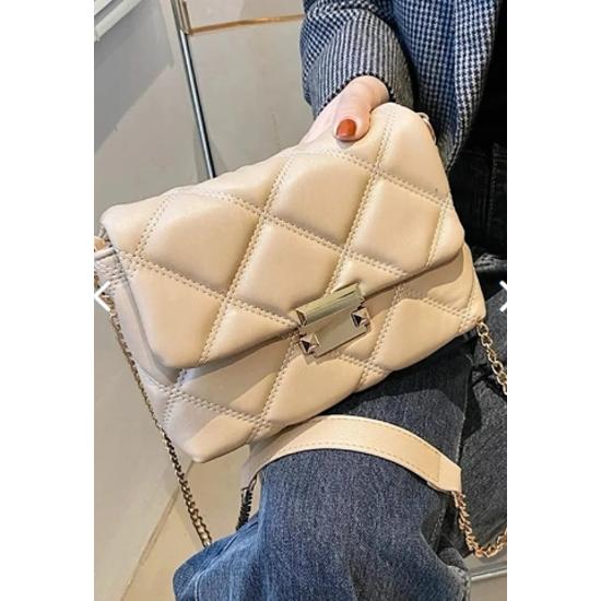 Women's Quilted Patterned Chain Strap Shoulder Bag