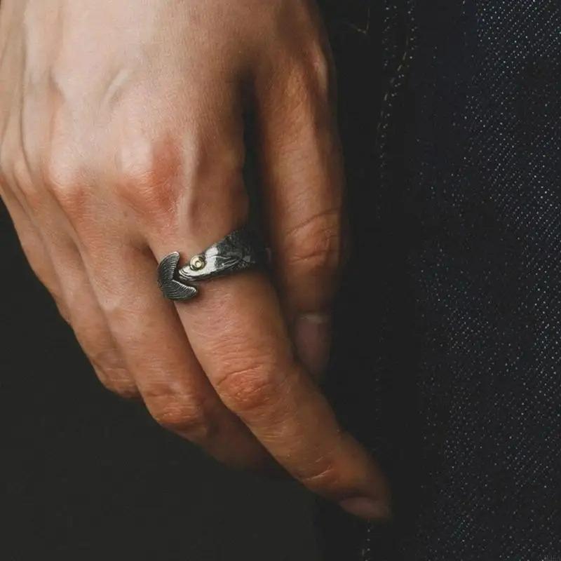 Funny Elegant Fish Shaped Adjustable Rings For Men Women Everyday Wear Or Parties Supplies Fashion Open Rings Jewelry Gifts