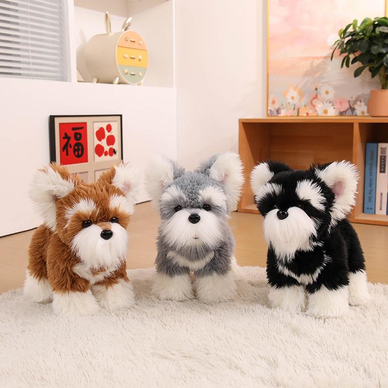 22/28cm Kawaii Streuner Hund Serie Plüschtier Schnauzer Plüschpuppe Weiches Stofftierpuppe Kindergeburtstagsgeschenk Heimdekoration