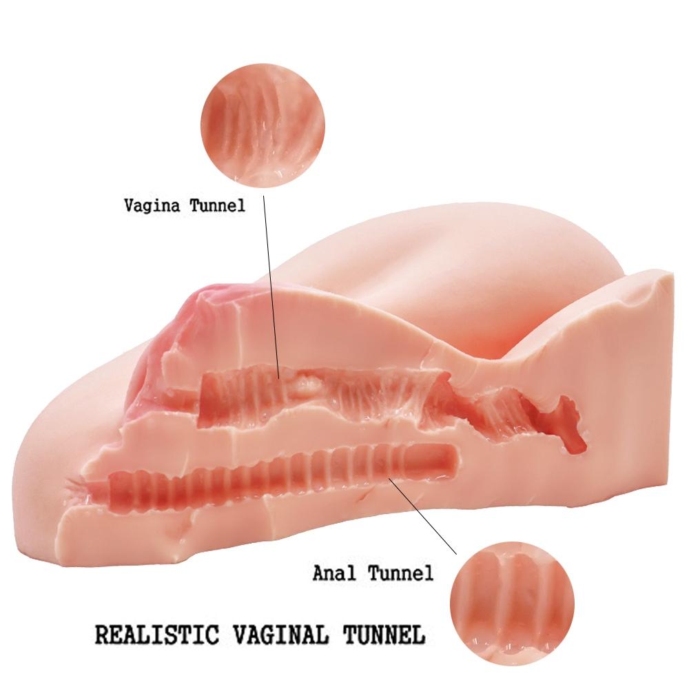 RUNYU Soft TPR mužská masturbátor anální vaginální masturbace pro dospělé 3D silikonová realistická vaginální sexuální panenka pro muže