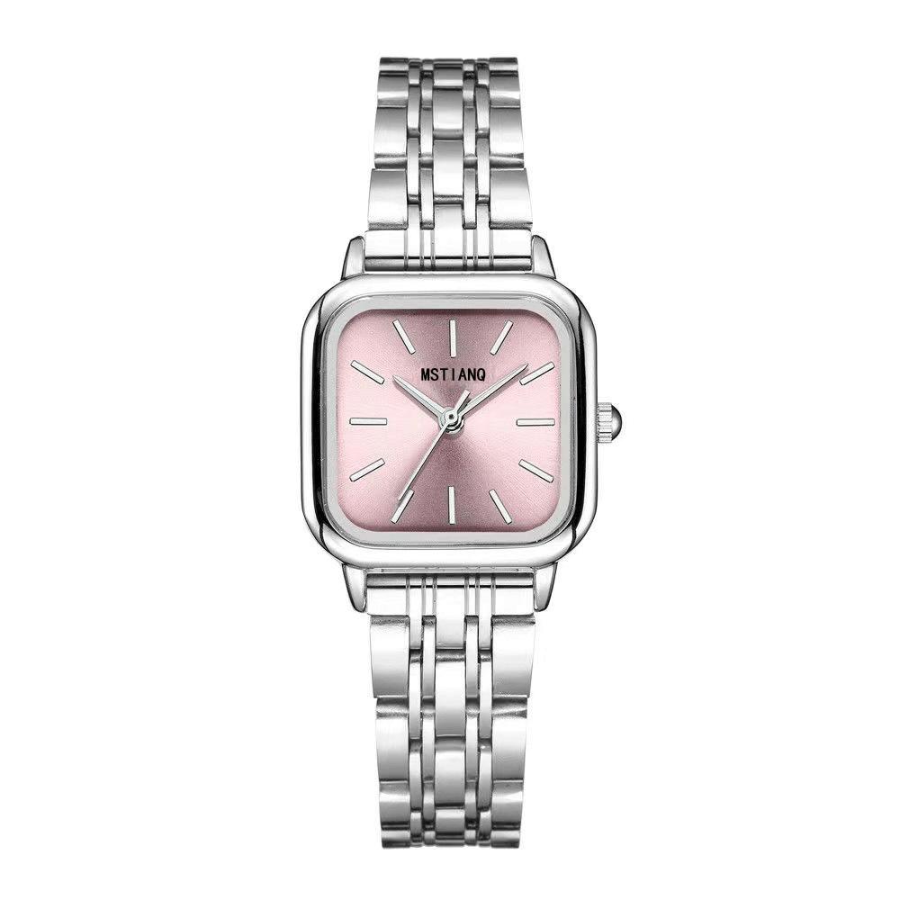 Cold Wind Simple Square Small Dial Watch Female Student Versatile Women Steel Belt Quartz Watch Female