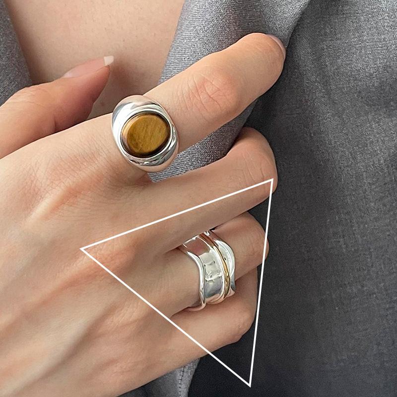 copper Wide Rings for Women Girl Trendy Elegant Vintage Party Jewellery Birthday Gift High Quality Durable Material