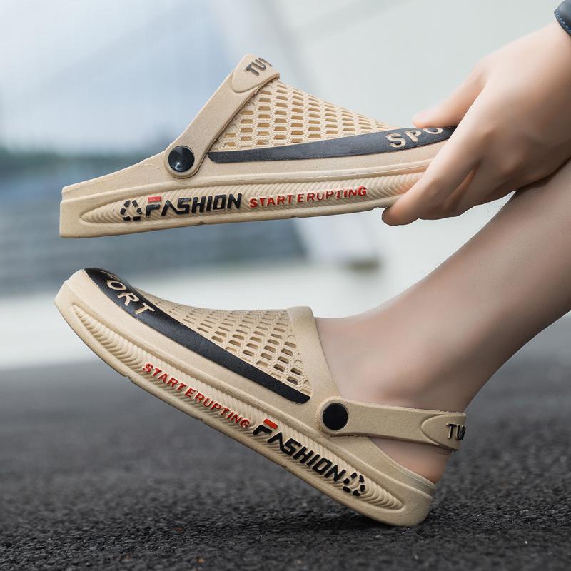 Men's Odor-Resistant Non-Slip Dual-Use Clogs and Sandals with Thick Soles for Outdoor and Beach Wear