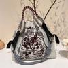 Summer embroidery ballchain eco-friendly bag ballchain shopping bag shoulder bag canvas tote bag