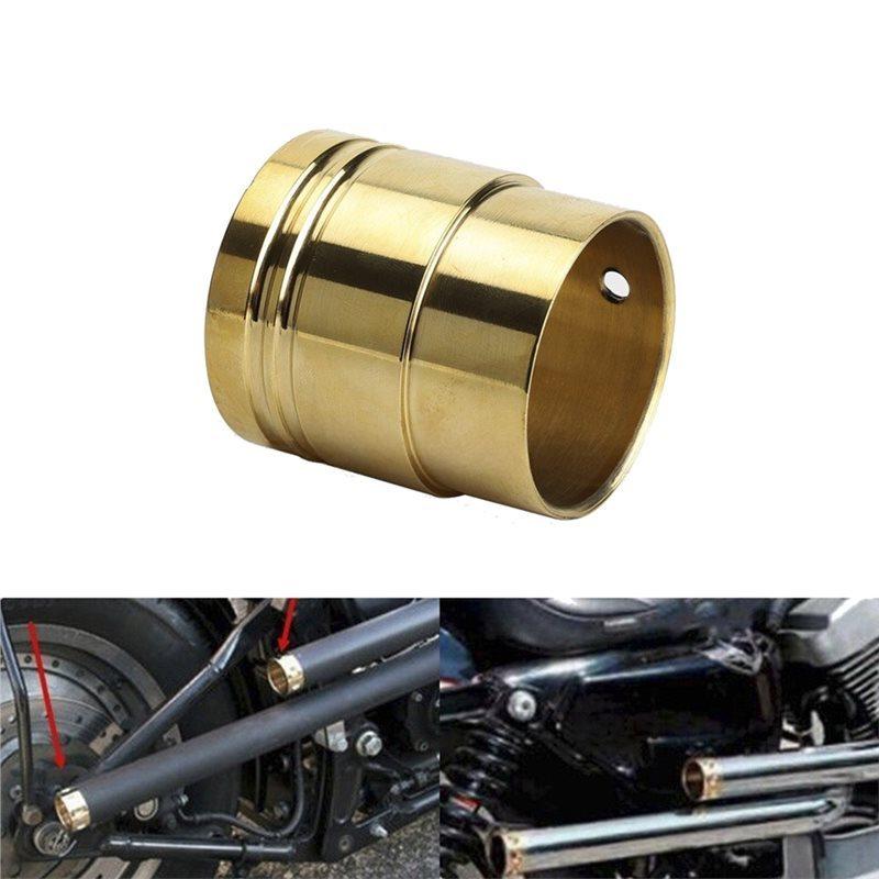 For Most 1-3/4 Inch Pipe Interceptors Universal Motorcycle Brass Drilled Exhaust Port Pipe End Cap Exhaust Tip Interior