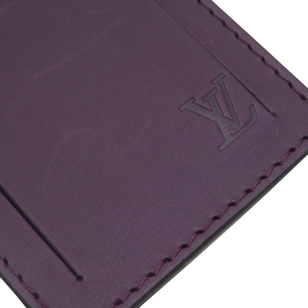 Used AUTHENTIC LOUIS VUITTON Name tag Porte address KetchuKey Holder purple Leather/MonogramCanvas