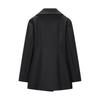 2025 Women's Fashion Double-Breasted Black & White Waist-Cinching Suit Jacket