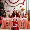 Christmas Decoration Tablecloth Oil-proof Gingerbread House Festive Winter Pattern Table Cloth Navidad Reusable New Year Pad
