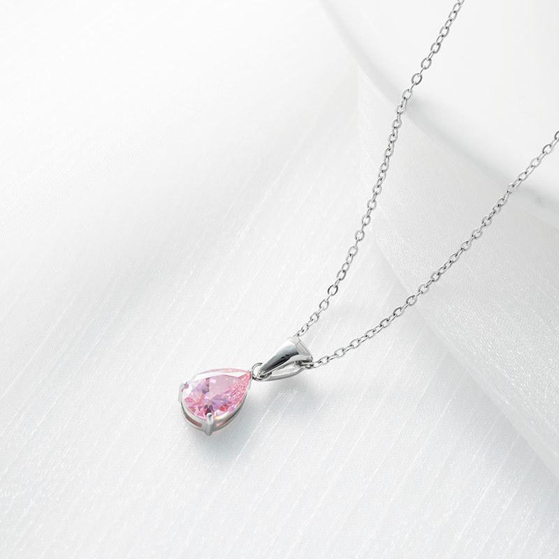 Versatile Personality and Temperament Zircon Necklace Simple Waterdrop Necklaces Fashion Age Reduction Colored Jewelry