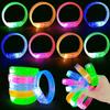 10Pcs LED Luminous Bracelets LED Light Up Bracelets Glow In The Dark Neon Bangle Party Favors Concert Supplies Luminous Wristbands