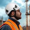 Industrial Safety Helmet, ANSI/ISEA Z89.1 Approved ABS Hard Hat with Visor & 6-Point Ratchet Suspension, Adjustable Vented Hardhat for Men & Women,