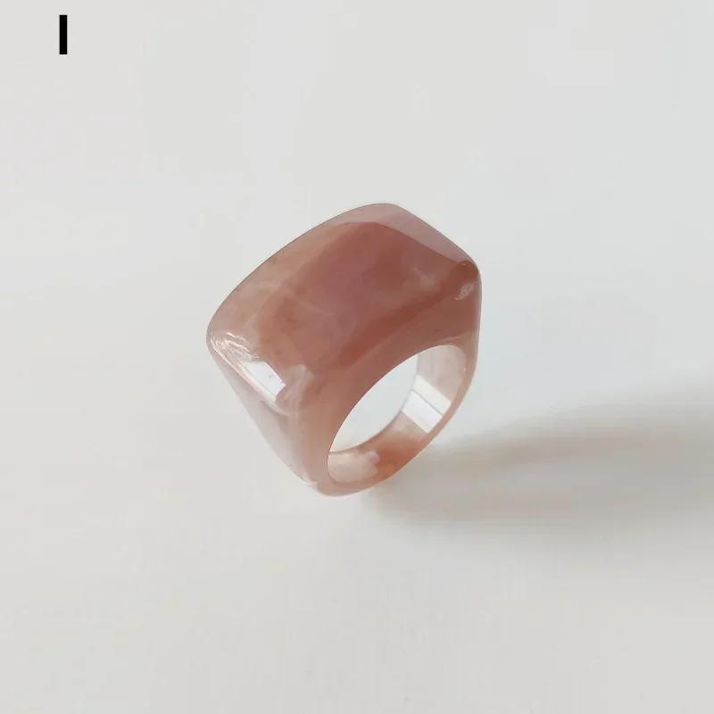 Anillos de Resina Acrílica Creativos de Moda Vintage Simples Geométricos Cuadrados para Mujeres Hombres Joyería