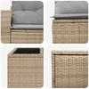 Sofa Set 6 Pieces Beige and Light Gray Poly Rattan and Steel