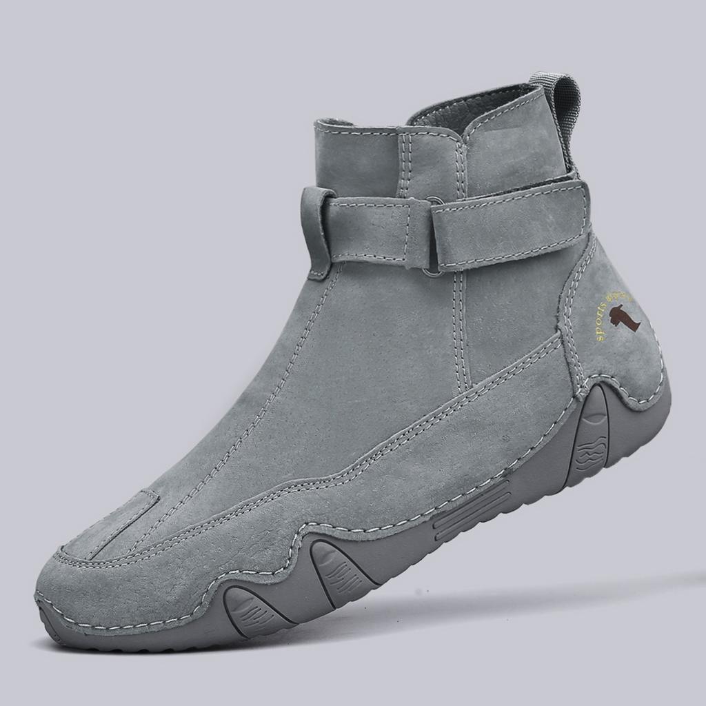 Fashion Men's Microfiber Leather Shoes Spring Autumn Ankle Boots Fashion Design Outdoor Walking Shoes Handmade Casual Male Hiking Boots