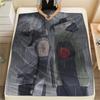 Kakashi Hatake Anime Pattern Flannel Blanket, High Quality Comfortable for All Seasons, Home Decor, Warmth and Comfort, Perfect for Gifts.