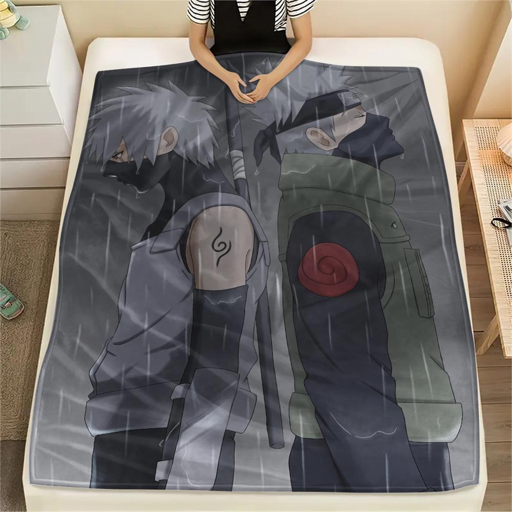 Kakashi Hatake Anime Pattern Flannel Blanket, High Quality Comfortable for All Seasons, Home Decor, Warmth and Comfort, Perfect for Gifts.