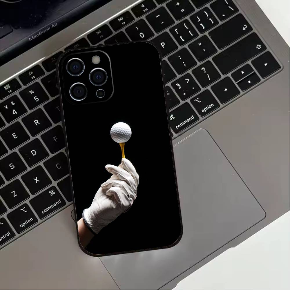 

Golf BALL Phone Case For iPhone 17,16,15,14,13,12,11 Plus,Pro Max,XS,Soft Silicone Black Cover iPhone17promax