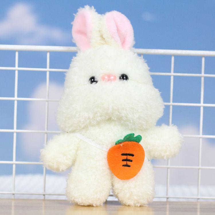 Short Soft Plush Animal Keychain Featuring Cute Rabbit And Bear Characters Perfect For Gifts
