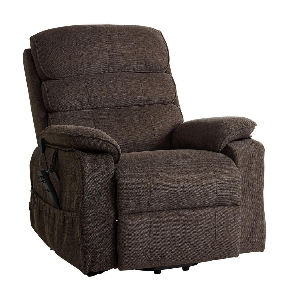Power Lift Recliner Chair, Dual Motor, Medium Electric Lift Chair with Heat and Massage for Elderly, Infinite Position Adjustment, Chenille Fabric,