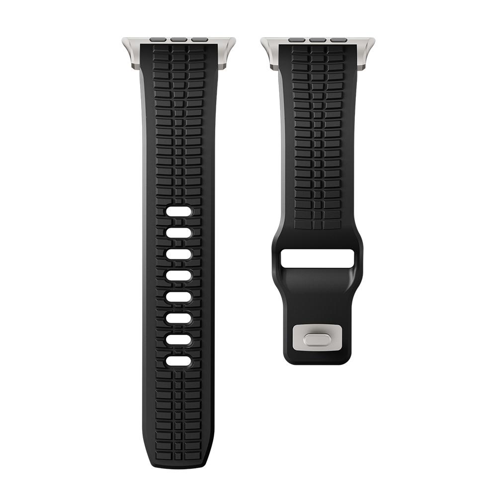 

Силиконовый мужской браслет для Apple Watch Ultra 3 49 мм Серии 11 10 46 мм 9 8 7 45 мм 6 5 4 SE 44 мм Резиновая мягкая петля Ремешок Роскошный ремешок 44mm 45mm 46mm 49mm