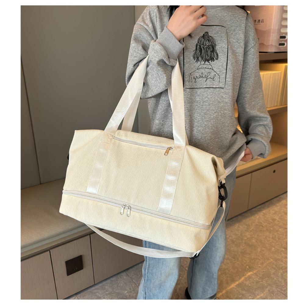 Outdoor sports fitness handbag dry and wet separation simple and lightweight travel bag corduroy maternity bag