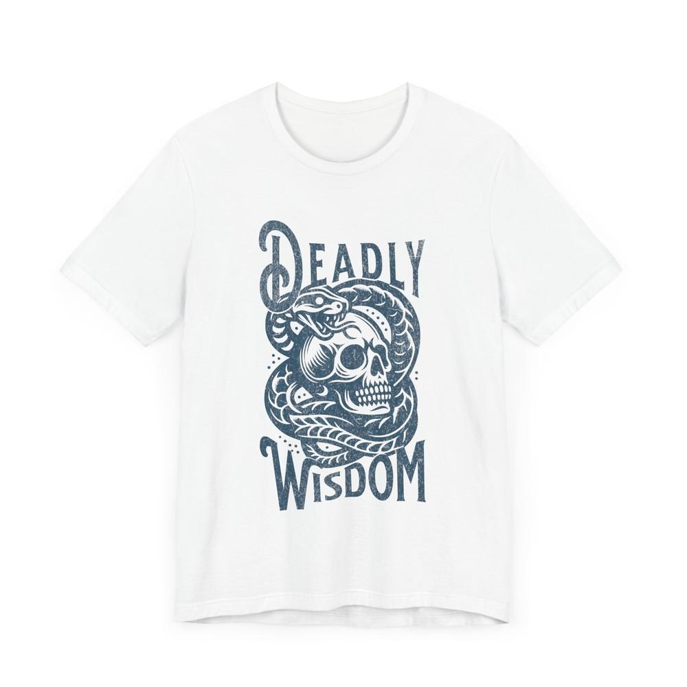 Vintage Deadly Wisdom Skull Snake Unisex Tee Gothic Graphic T-shirt Novelty Unisex T-Shirt S