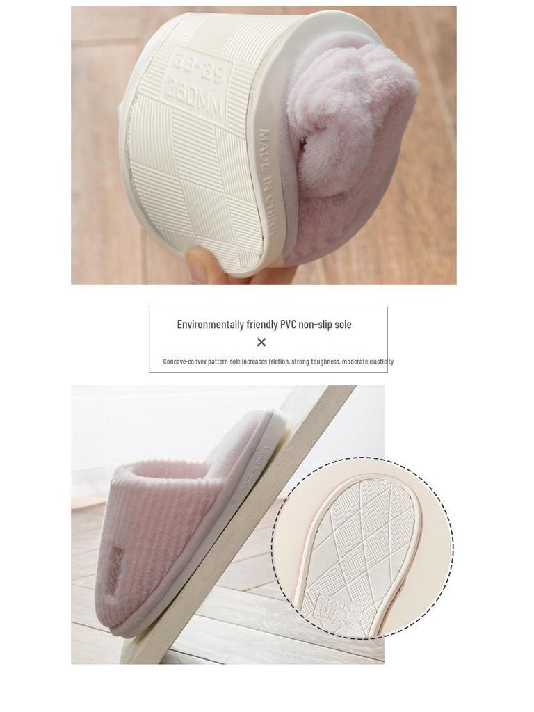 2023 Women's Warm Plush Indoor Slippers: Closed-Toe Cotton for Autumn & Winter
