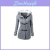 Giacca da Donna con Cappuccio in Misto Poliestere e Cotone con Zip e Bottoni a Corno Vestibilità Sartoriale Elegante Capospalla da Pendolare