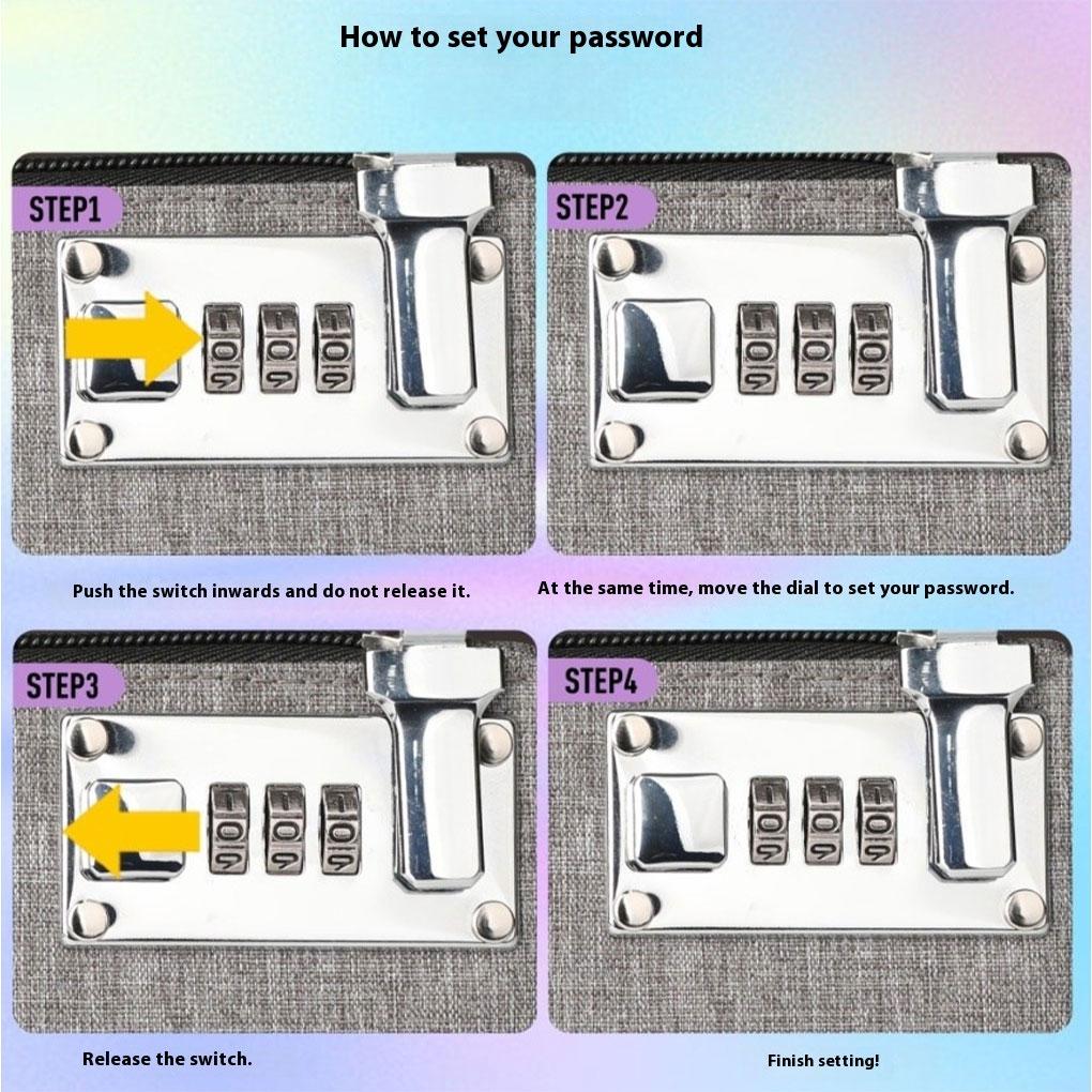 OxfordCloth Portable Wallet With Password Lock For Enhanced Privacy Anti-theft Portable Wallet Purse
