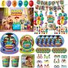 Toy Theme Birthday Decoration Set Toy Story Paper Plates Cups Balloons Birthday Party Supplies Baby Shower Party Decor