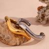 18K Gold-Plated Stainless Steel Wave Open Bangle for Women